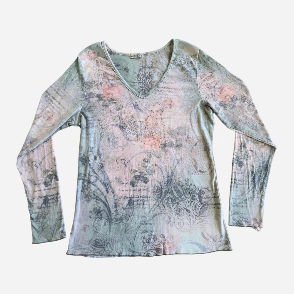 VTG Y2k grunge cotton graphic tee /XL/ pastel goth, 2000s, whimsygoth, alt, art